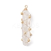 Copper Wired Electroplated Natural Quartz Crystal Pendants PALLOY-JF02626-01-3