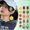 DIY Sports Balls Wood & Brass Dangle Earring Jewelry Making Kits DIY-TA0010-47-8