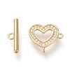 Brass Micro Pave Clear Cubic Zirconia Toggle Clasps KK-F820-01G-3