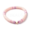 Synthetic Hematite & Polymer Clay Heishi Beads Stretch Bracelets Set BJEW-JB07380-8