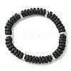 Dyed Natural Lava Rock Flat Round Beaded Stretch Bracelets for Women BJEW-JB09715-02-1