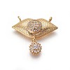 Brass Micro Pave Cubic Zirconia Pendants ZIRC-O027-02G-1