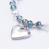 Heart Charm Bracelets BJEW-JB03176-4