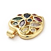 Rack Plating Brass Micro Pave Colorful Cubic Zirconia Pendants ZIRC-F129-40G-3