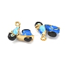 304 Stainless Steel Enamel Pendants STAS-I346-38G-2