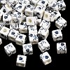 Floral Printed Porcelain Beads PORC-Q161-6-1
