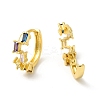 Cubic Zirconia Rectangle Hoop Earrings EJEW-E270-26G-2