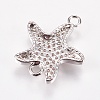 Brass Micro Pave Cubic Zirconia Links ZIRC-I018-10A-P-NR-2