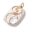 Copper Wire Wrapped Natural Baroque Keshi Pearl Pendants PALLOY-JF02799-3