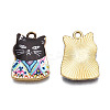 Rack Plating Alloy Enamel Pendants ENAM-T011-144B-3