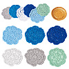 12Pcs 6 Colors Handmade Polyester Cotton Table Mats AJEW-MB0001-08-3