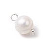 Natural Cultured Freshwater Pearl Round Charms PALLOY-JF04193-02-4