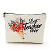 Teachers' Day Cotton Linen Cosmetic Bag PW-WG62416-03-1