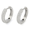 Rack Plating Ring Brass Micro Pave Cubic Zirconia Hoop Earrings EJEW-Z059-12P-01-1