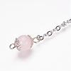 Rough Natural Rose Quartz Dowsing Pendulums PALLOY-JF00291-01-3