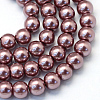 Baking Paint Pearlized Glass Pearl Round Bead Strands X-HY-Q330-8mm-58-1
