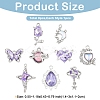 9Pcs 9 Styles Alloy Resin Pendants FIND-YW0012-23-3
