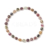 Cube Natural Gemstone & Electroplate Non-magnetic Synthetic Hematite Beaded Stretch Bracelets for Women BJEW-JB13355-3