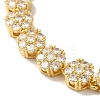 Rack Plating Brass Pave Cubic Zirconia Flower Link Chain Bracelets for Women BJEW-A018-03G-03-2
