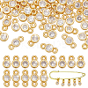 60Pcs 2 Styles Brass Pave Clear Cubic Zirconia Flat Round Link & Charms Findings Kits KK-AR0001-83-1