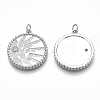 Brass Micro Pave Clear Cubic Zirconia Pendants KK-S356-008P-NF-2