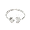 Footprint & Palm Brass Open Cuff Ring for Women LS-RJEW-A040-03P-2