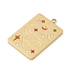 304 Stainless Steel Rhinestones Pendants STAS-D306-01G-B-2