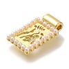 Rack Plating Brass with Glass Pearlized Beads Pendants KK-I720-52G-01-2