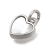 Brass & Natural Shell Heart Charms KK-D431-025B-01P-2