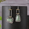 Trapezoid Synthetic Turquoise Dangle Earrings EJEW-G370-01AS-1