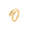 Ion Plating(IP) 304 Stainless Steel Snake Wrap Open Cuff Ring for Women RJEW-S405-218G-3
