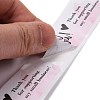 Pink Rectangle Paper Thank You Stickers DIY-C042-07C-4