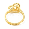 Heart with Letter Rack Plating Brass Micro Pave Cubic Zirconia Adjustable Rings for Women RJEW-I105-06G-U-3