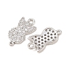 Brass Micro Pave Clear Cubic Zirconia Connector Charms KK-B167-11P-2