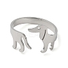 Non-Tarnish 304 Stainless Steel Cuff Rings RJEW-G299-01P-2