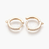 Brass Micro Pave Cubic Zirconia Huggie Hoop Earring Findings LS-KK-O112-13LG-2