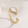 Brass Micro Pave Cubic Zirconia Open Cuff Rings for Women LS-RJEW-K308-03A-G-1