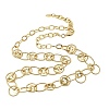 Brass Textured Rind Link Chain Necklaces NJEW-L013-06G-4