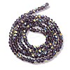 Electroplate Transparent Glass Beads Strands EGLA-A046-01A-11-3
