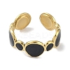 Ion Plating(IP) 304 Stainless Steel Enamel Cuff Finger Rings RJEW-L107-038G-02-2