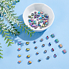 60Pcs 6 Style Rack Plating Rainbow Color Alloy Beads FIND-BC0002-74-5