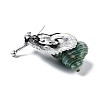 Snail Green Natural Conch Shell Fossil Brooch Pin JEWB-A020-02AS-02-2