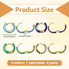 4 Pairs 4 Colors Alloy Enamel Huggie Hoop Earrings for Women EJEW-HY0001-23A-2