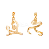 2Pcs 2 Styles Brass Pendant Cabochon Settings KK-HS0001-20G-1