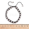 Adjustable Natural Rose Quartz and Non-magnetic Synthetic Hematite Braided Bead Bracelets BJEW-Z090-01B-5