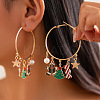 Alloy Enamel Christmas Tree Hoop Earrings FS-WG51005-03-1