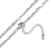 Rack Plating Brass Oval Link Chain Necklaces for Women NJEW-K382-16B-P-2