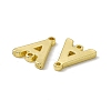 Rack Plating Brass Letter Connector Charms KK-C007-38G-A-3