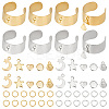 DIY Moon & Star & Shell & Heart Charms Cuff Ring Making Kits DIY-DR0001-23-1