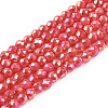 Transparent Electroplate Glass Beads Strands EGLA-H107-01A-B04-1